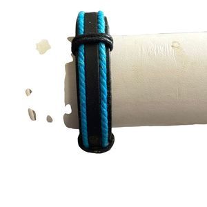 BLUE/BLACK Men Leather Bracelet